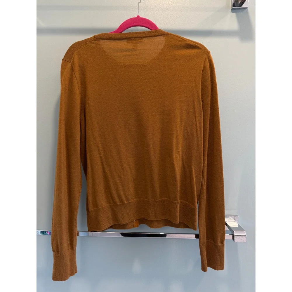 J. Crew Merino Wool Rust Brown Cardigan XL Extra Large - Picture 3 of 9